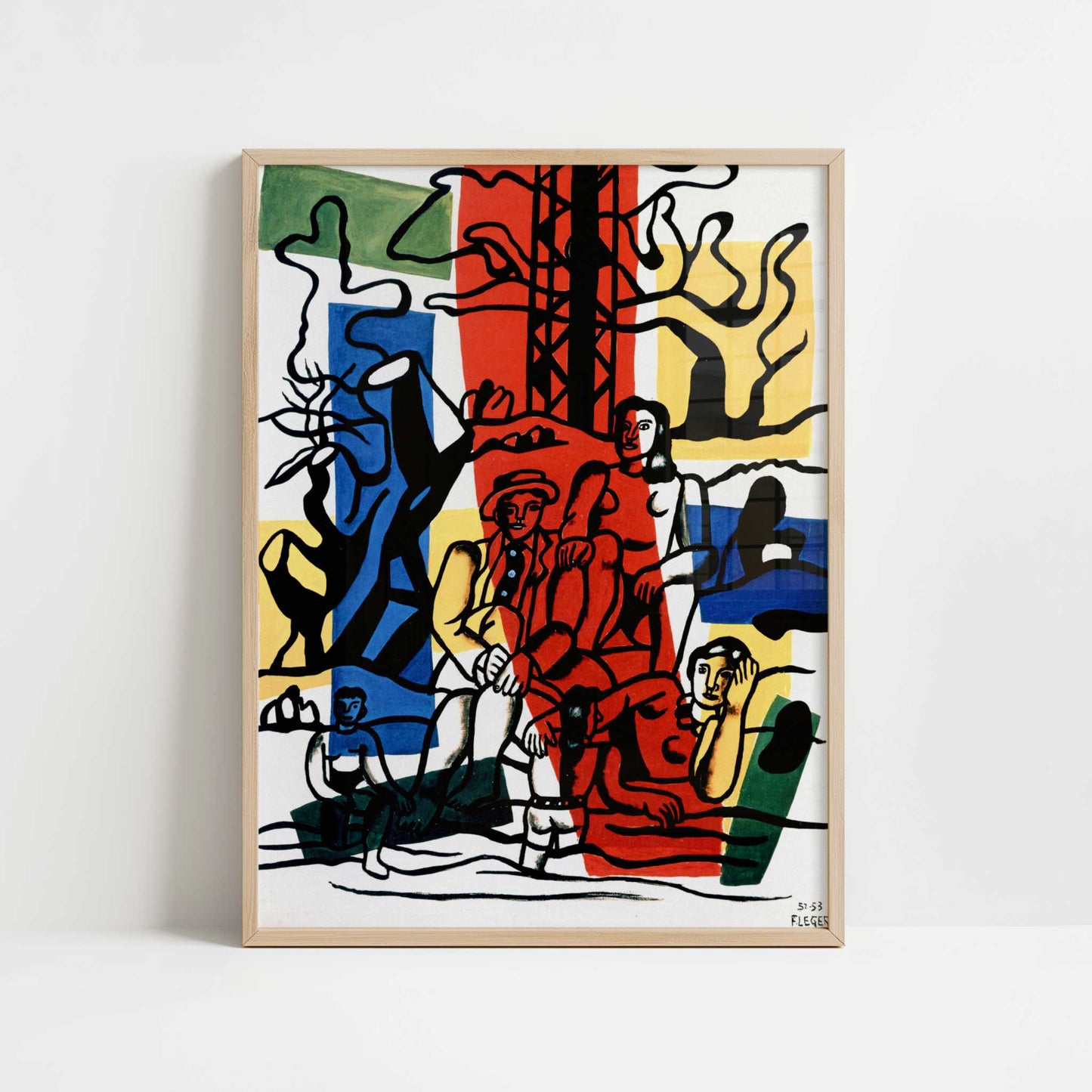 Country Outing (1952-3) by Fernand Léger – Art Print - Art print in oak frame