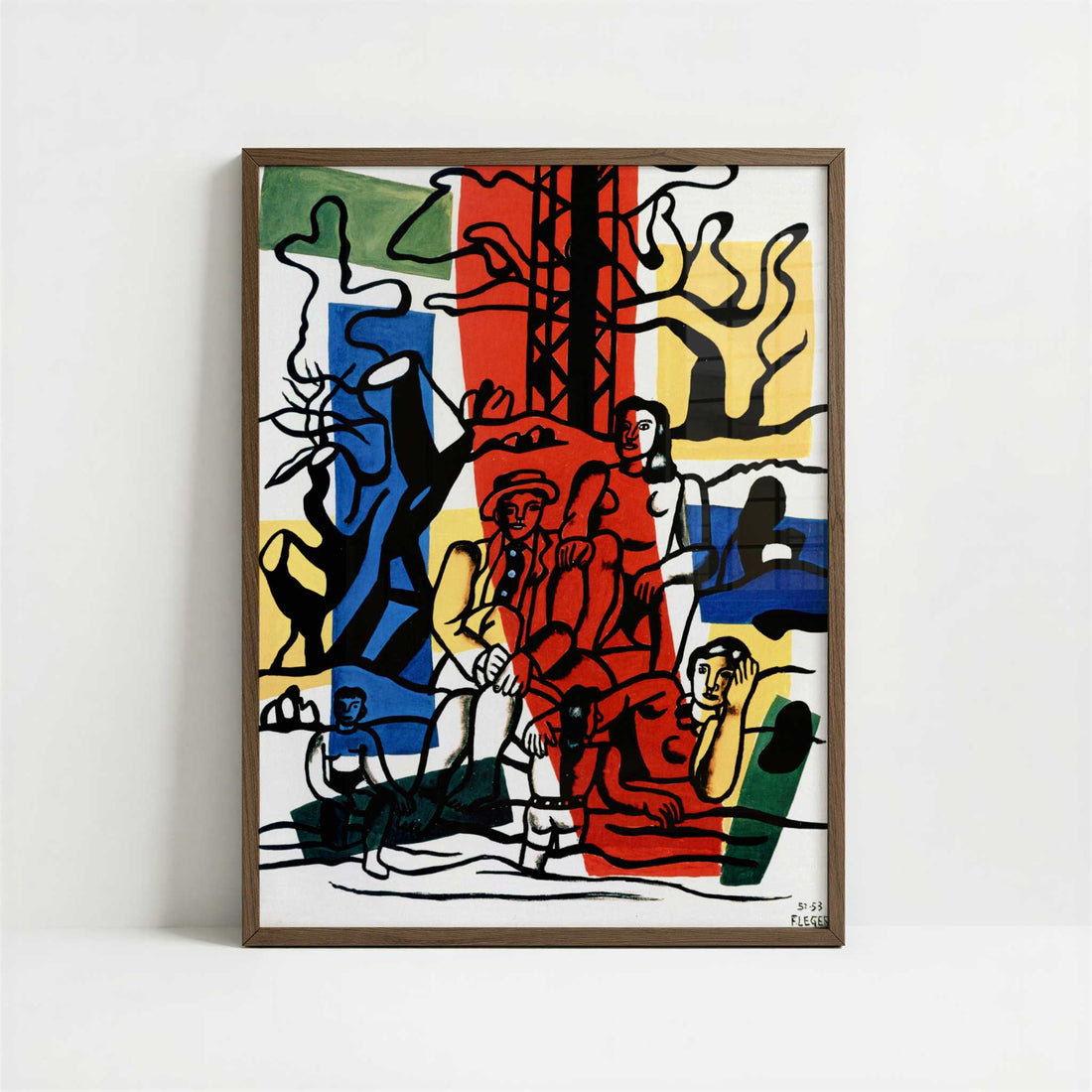 Country Outing (1952-3) by Fernand Léger – Art Print - Art print in dark wood frame