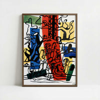 Country Outing (1952-3) by Fernand Léger – Art Print - Art print in dark wood frame