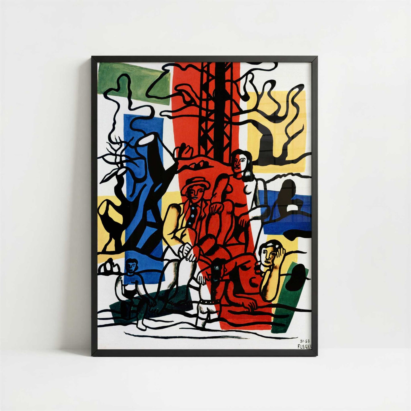 Country Outing (1952-3) by Fernand Léger – Art Print - Art print in black frame
