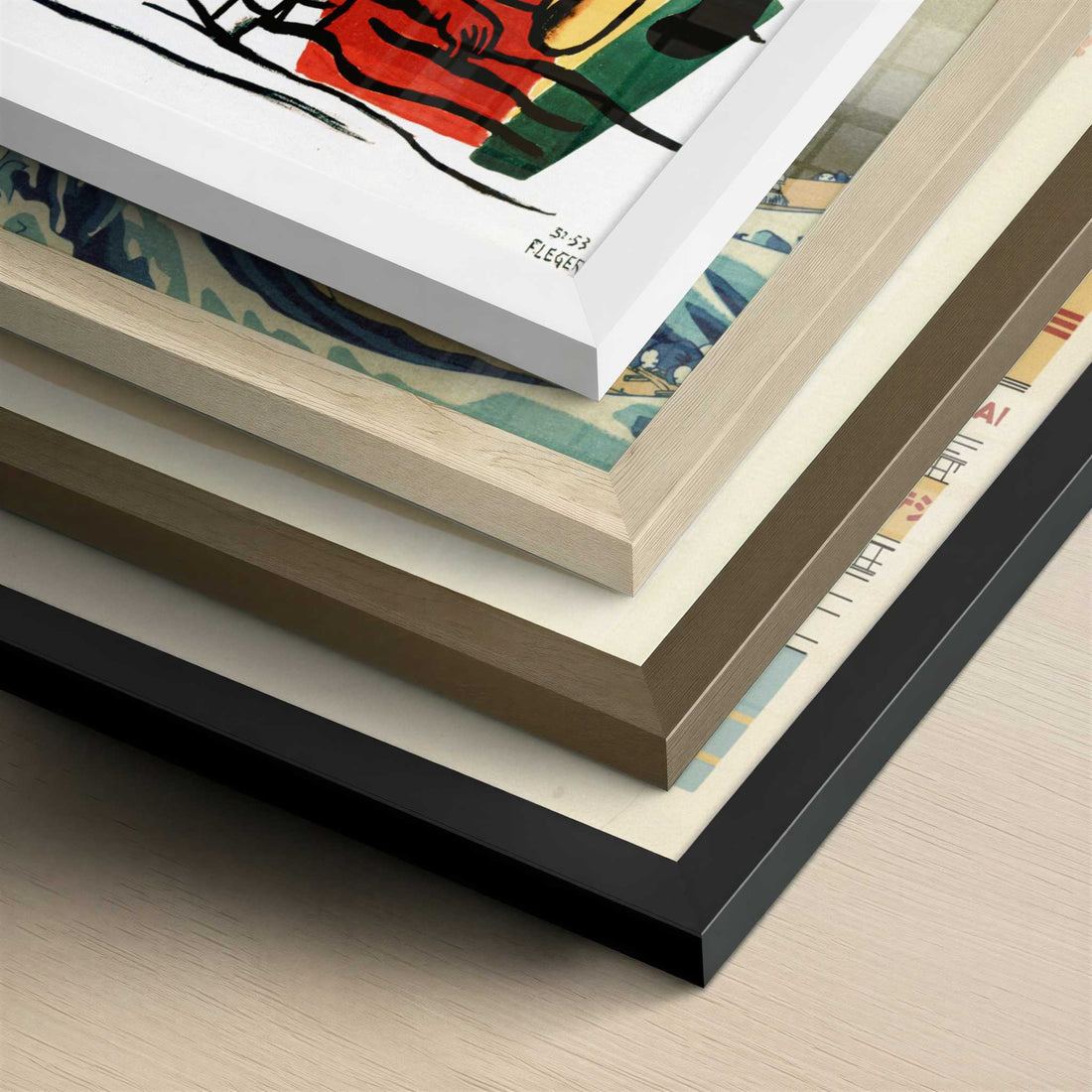 Country Outing (1952-3) by Fernand Léger – Art Print - Close-up detail of the different frames