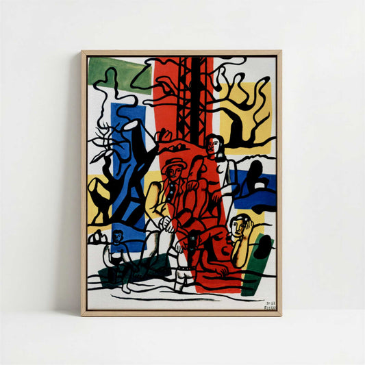 Framed Canvas - Framed canvas in oak color frame