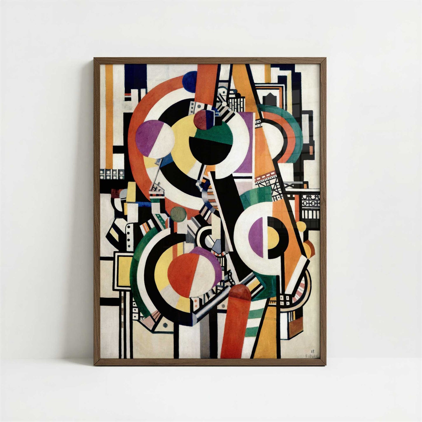 Discs (1918) by Fernand Léger – Art Print - Art print in dark wood frame