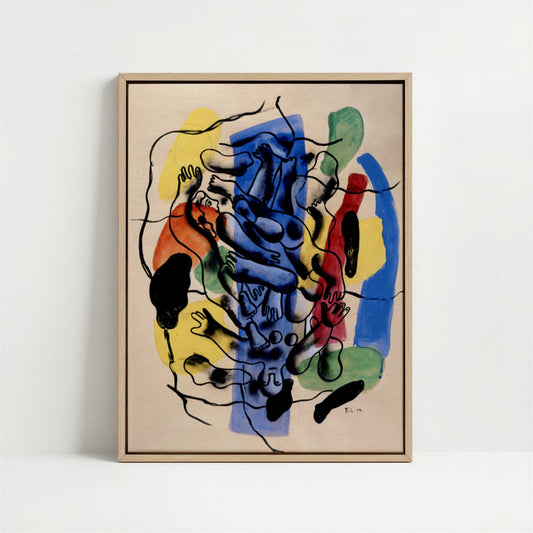 Framed Canvas - Framed canvas in oak color frame