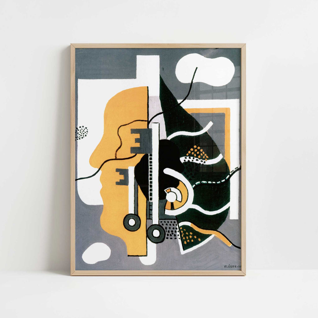Keys (1928) by Fernand Léger – Art Print - Art print in oak frame