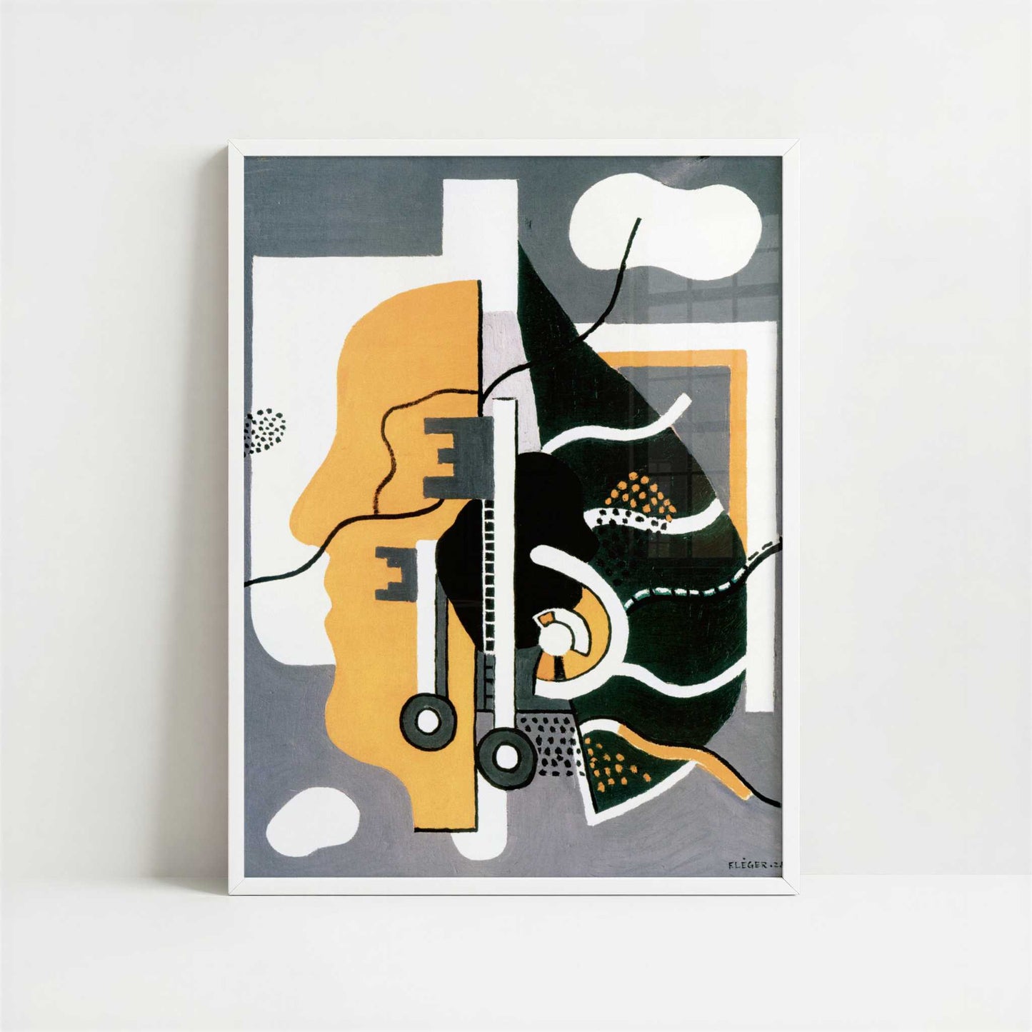 Keys (1928) by Fernand Léger – Art Print - Art print in white frame