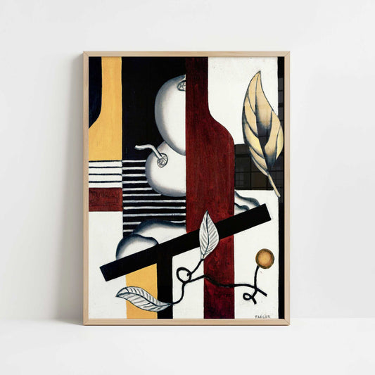 Leaves and Fruit (1927) by Fernand Léger – Art Print - Art print in oak frame