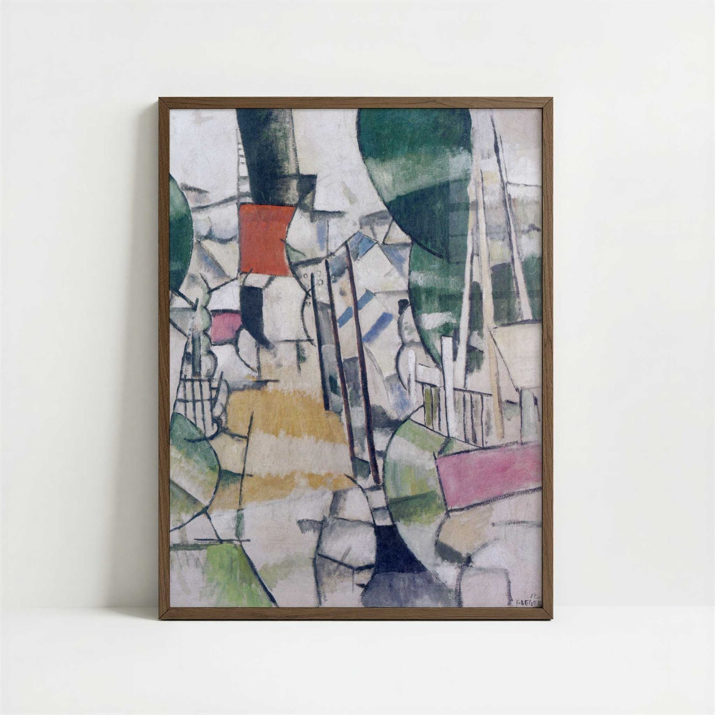 Level Crossing (1912) by Fernand Léger – Art Print - Art print in dark wood frame