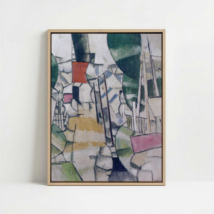 Framed Canvas - Framed canvas in oak color frame