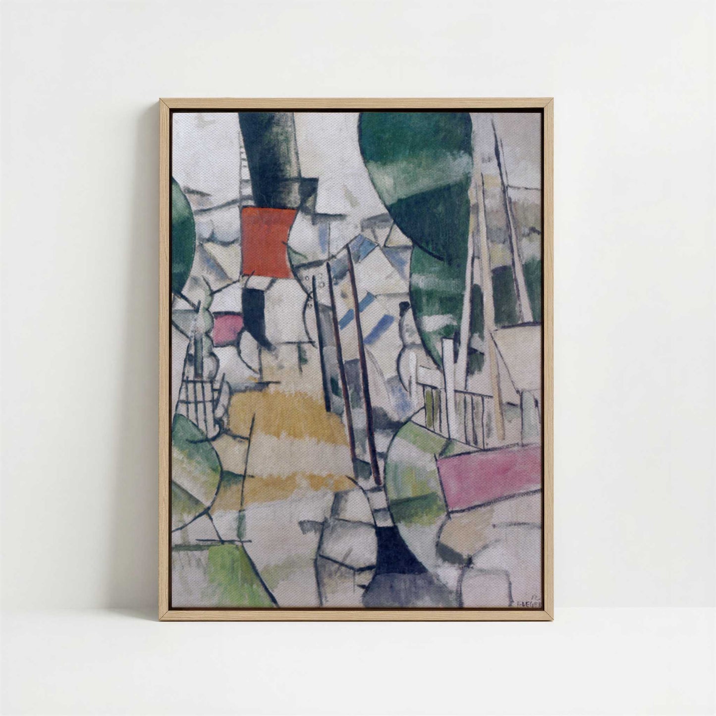 Framed Canvas - Framed canvas in oak color frame