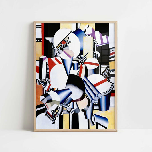 Mechanical Elements (1918-23) by Fernand Léger – Art Print - Art print in oak frame