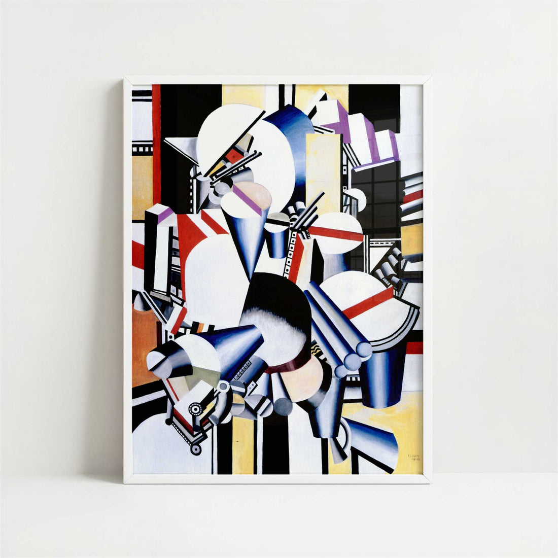 Mechanical Elements (1918-23) by Fernand Léger – Art Print - Art print in white frame