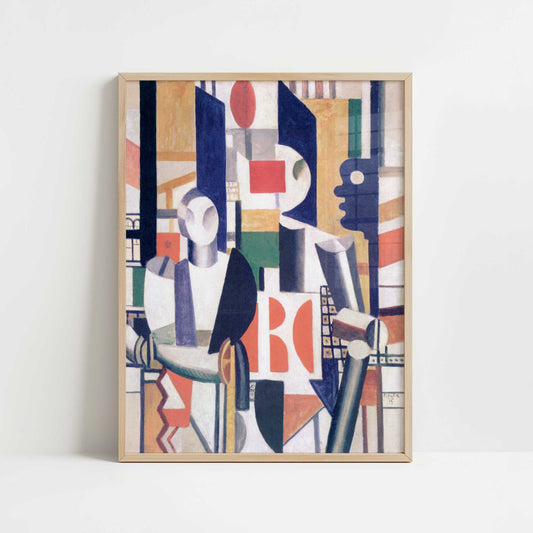 Men in a Town (1919) by Fernand Léger – Art Print - Art print in oak frame