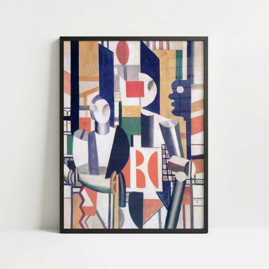 Men in a Town (1919) by Fernand Léger – Art Print - Art print in black frame