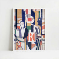 Men in a Town (1919) by Fernand Léger – Art Print - Art print in white frame