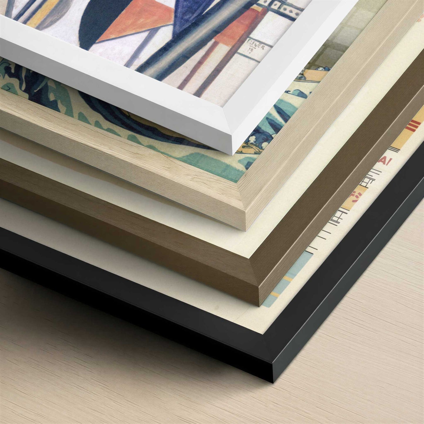 Men in a Town (1919) by Fernand Léger – Art Print - Close-up detail of the different frames