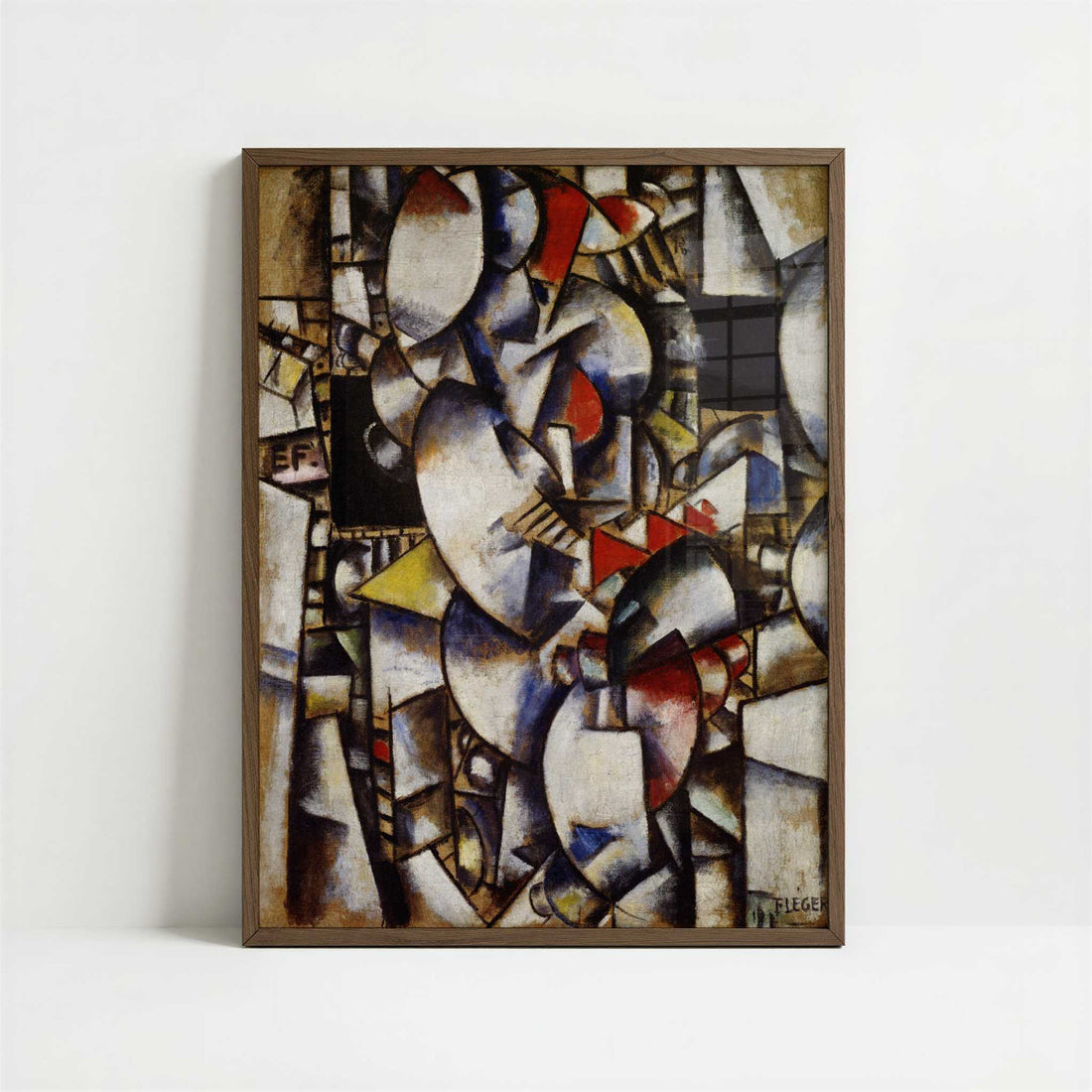 Nude Model in the Studio (1912-13) by Fernand Léger – Art Print - Art print in dark wood frame