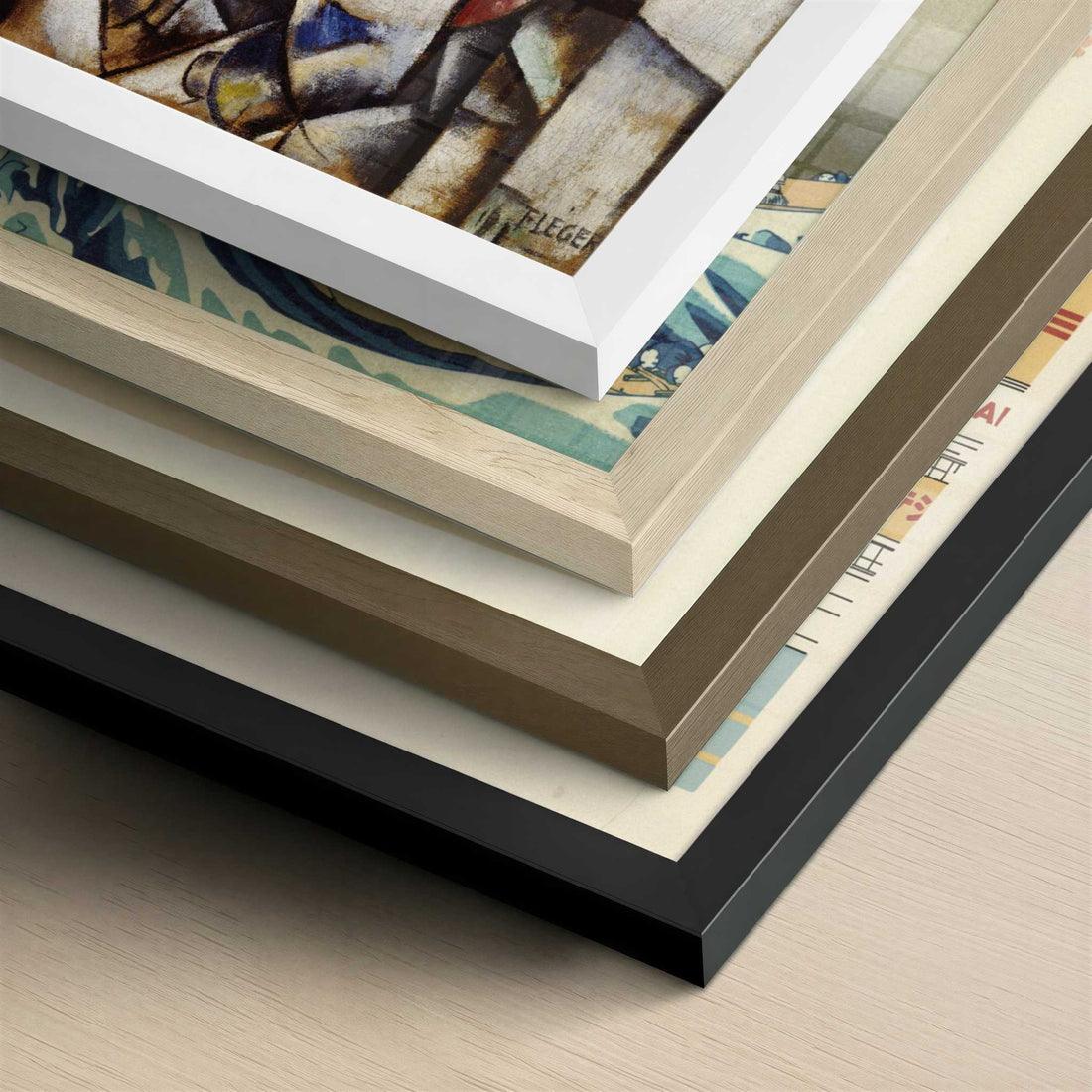 Nude Model in the Studio (1912-13) by Fernand Léger – Art Print - Close-up detail of the different frames