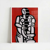 Nudes on Red Background (1923) by Fernand Léger – Art Print - Art print in white frame