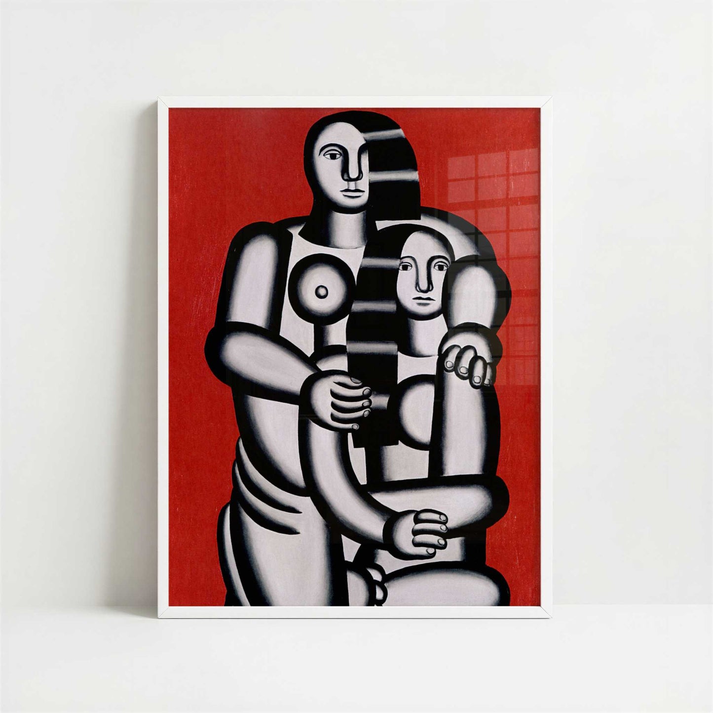 Nudes on Red Background (1923) by Fernand Léger – Art Print - Art print in white frame
