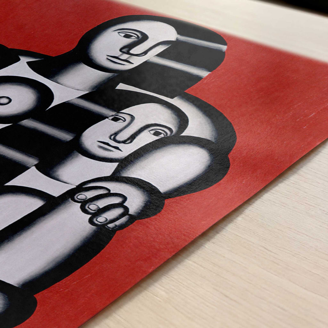 Nudes on Red Background (1923) by Fernand Léger – Art Print - Close-up detail of the art print