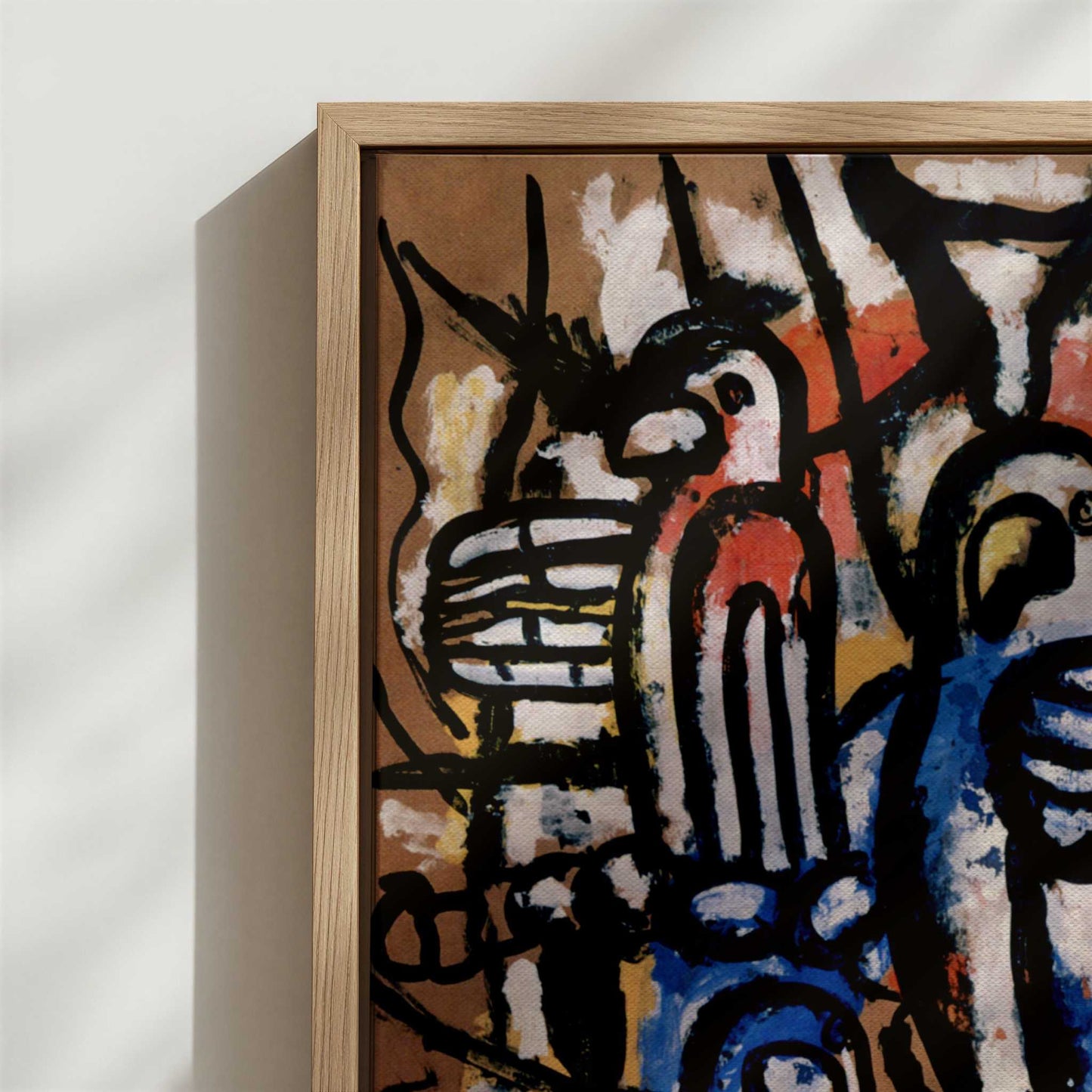 Framed Canvas - Close-up detail and texture of the framed canvas