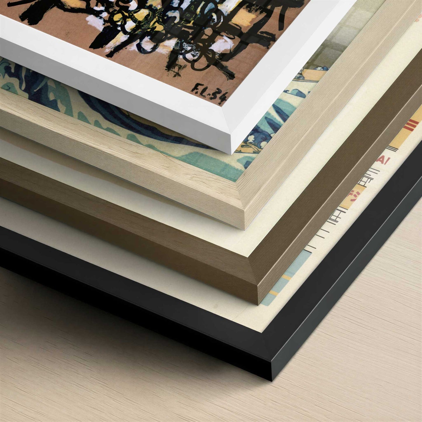 Parrot Divers (1934) by Fernand Léger – Art Print - Close-up detail of the different frames