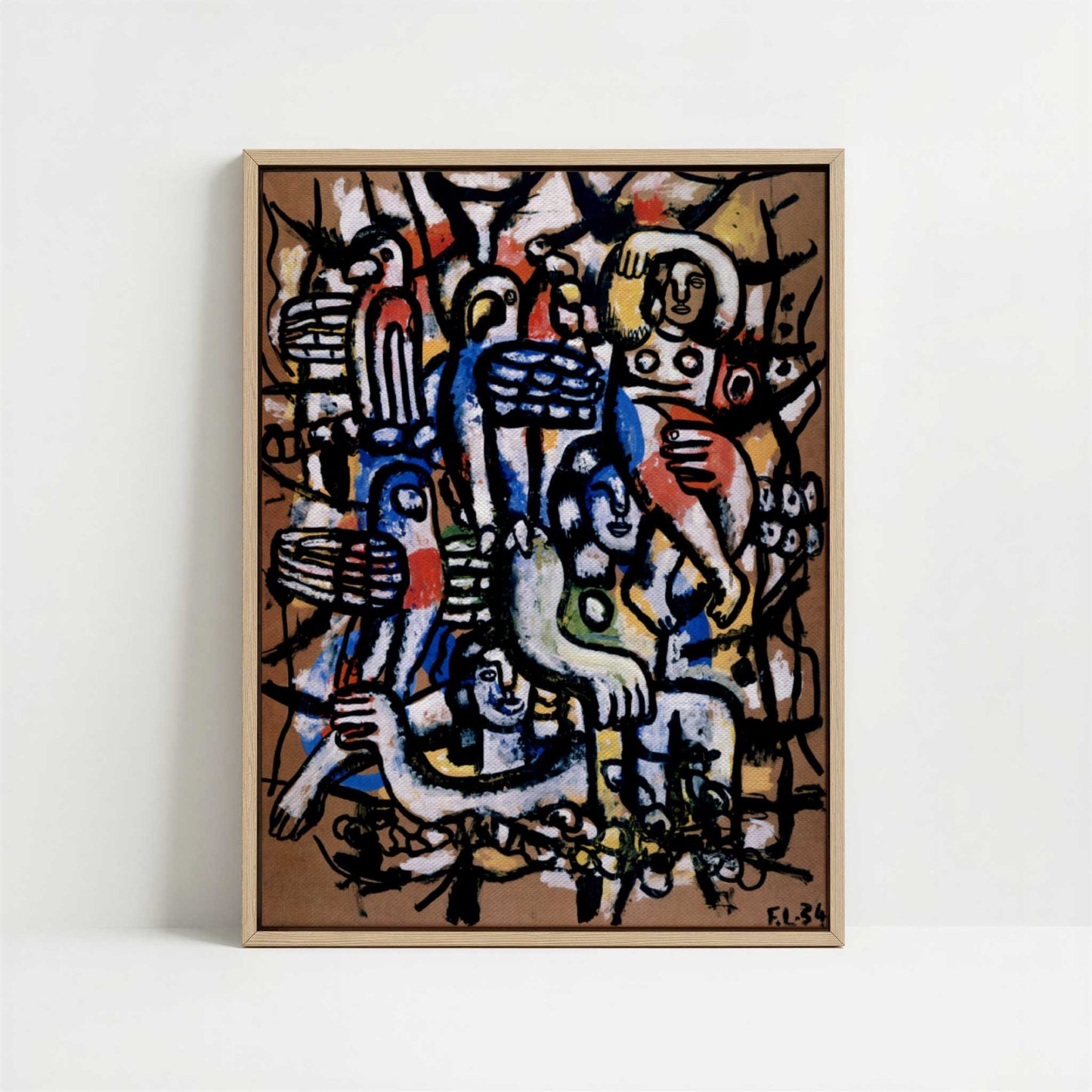 Framed Canvas - Framed canvas in oak color frame