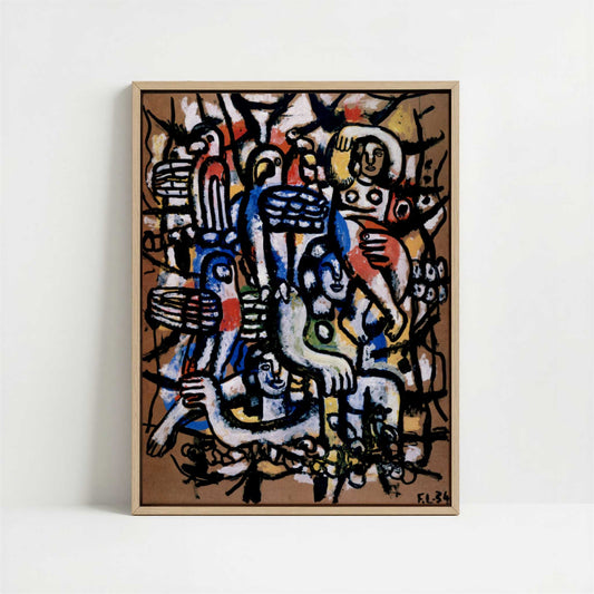 Framed Canvas - Framed canvas in oak color frame