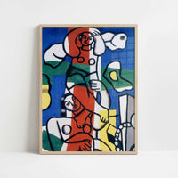 Polychrome Acrobats (1951) by Fernand Léger – Art Print - Art print in oak frame