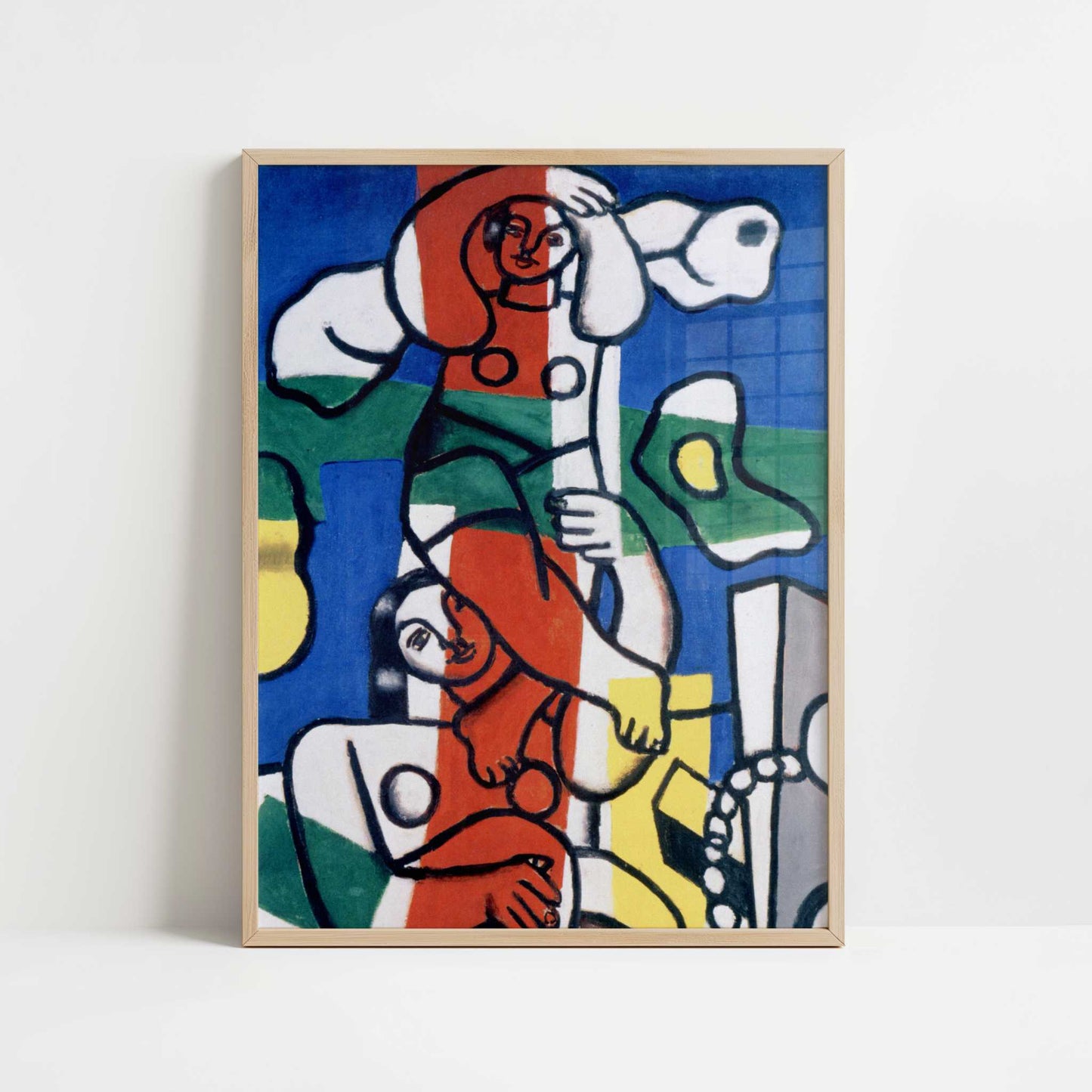 Polychrome Acrobats (1951) by Fernand Léger – Art Print - Art print in oak frame