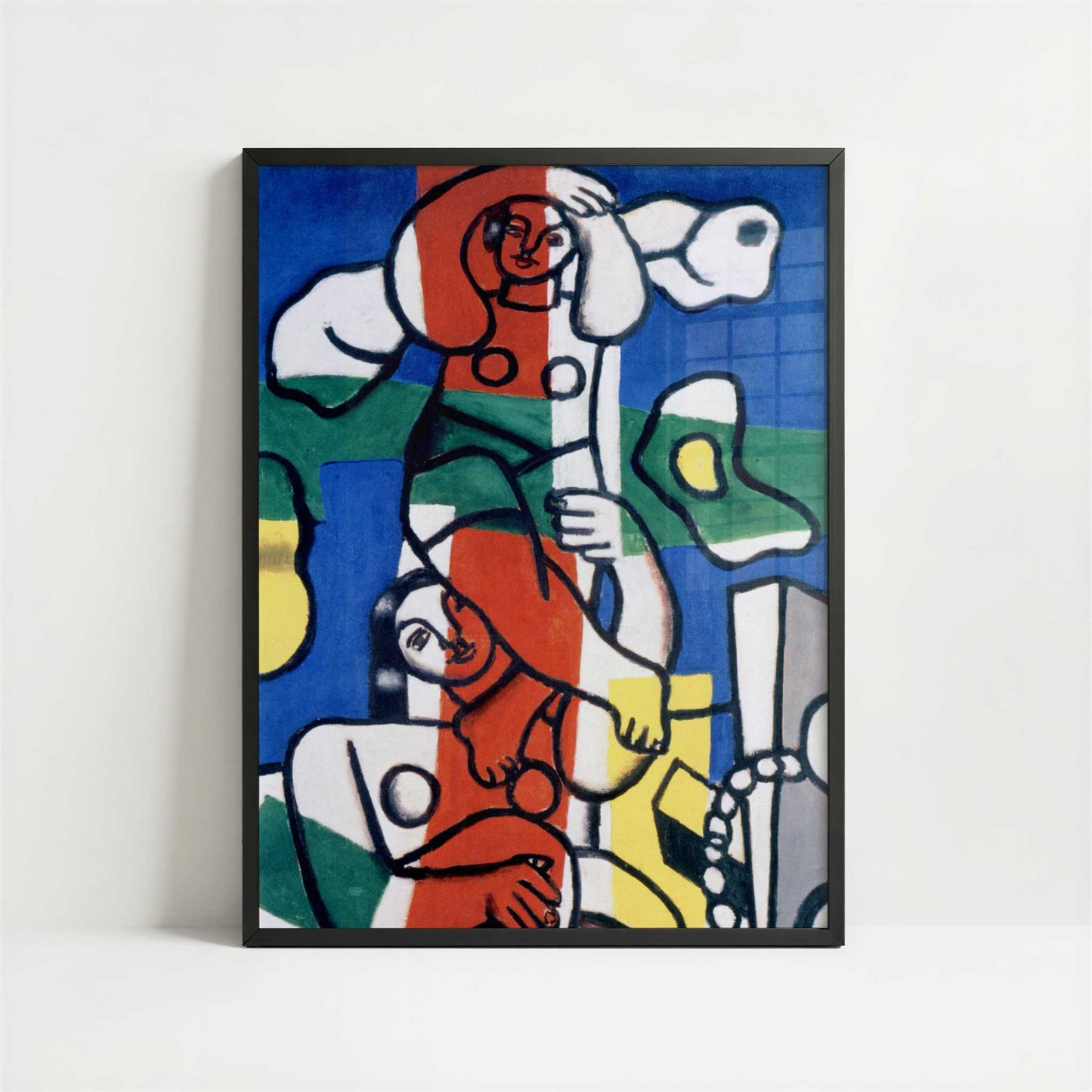 Polychrome Acrobats (1951) by Fernand Léger – Art Print - Art print in black frame