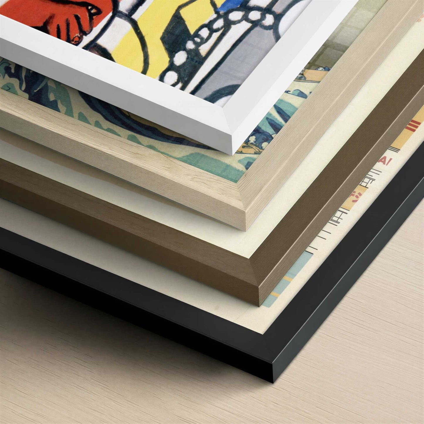 Polychrome Acrobats (1951) by Fernand Léger – Art Print - Close-up detail of the different frames