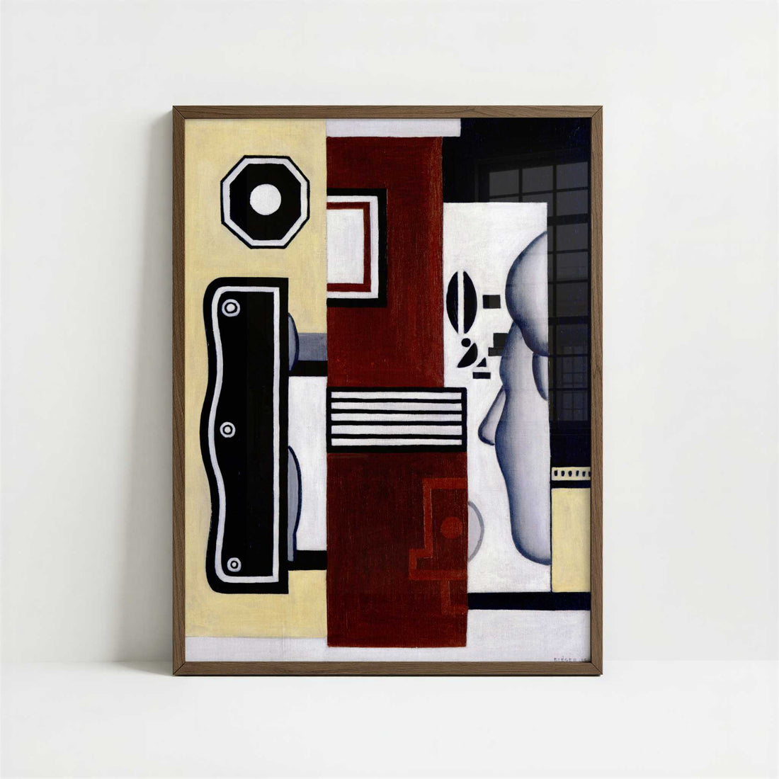 Profile (1926) by Fernand Léger – Art Print - Art print in dark wood frame