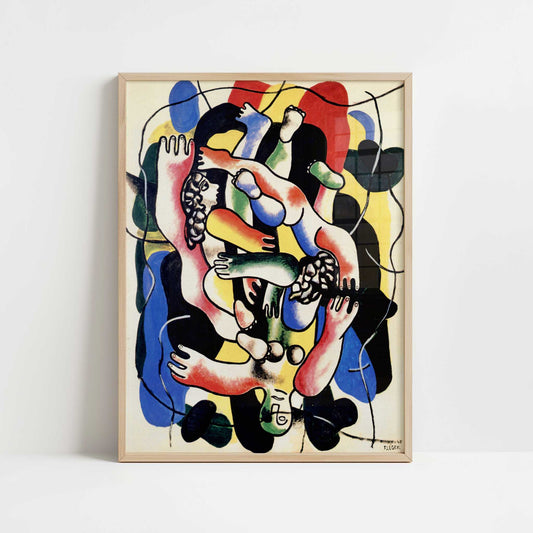 Sketch for the Divers (1945) by Fernand Léger – Art Print - Art print in oak frame