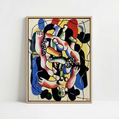 Framed Canvas - Framed canvas in oak color frame