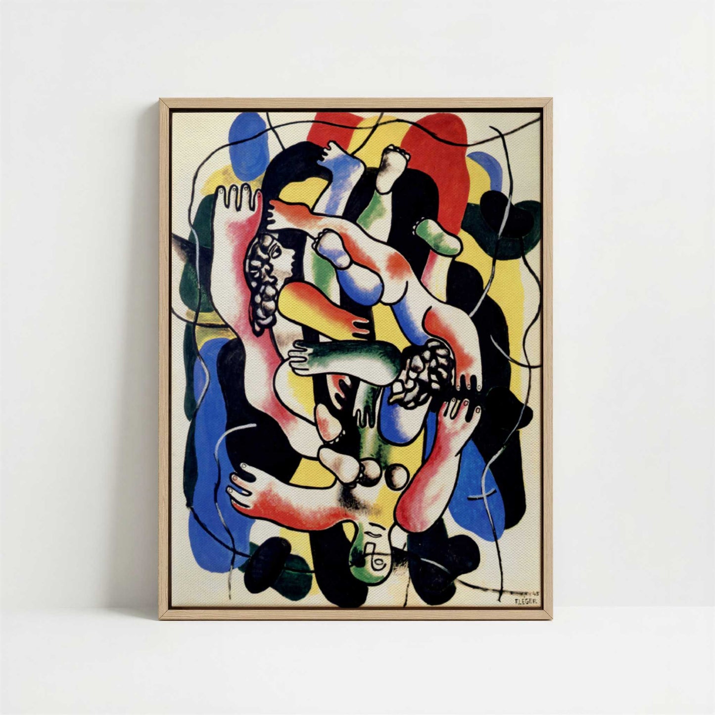 Framed Canvas - Framed canvas in oak color frame