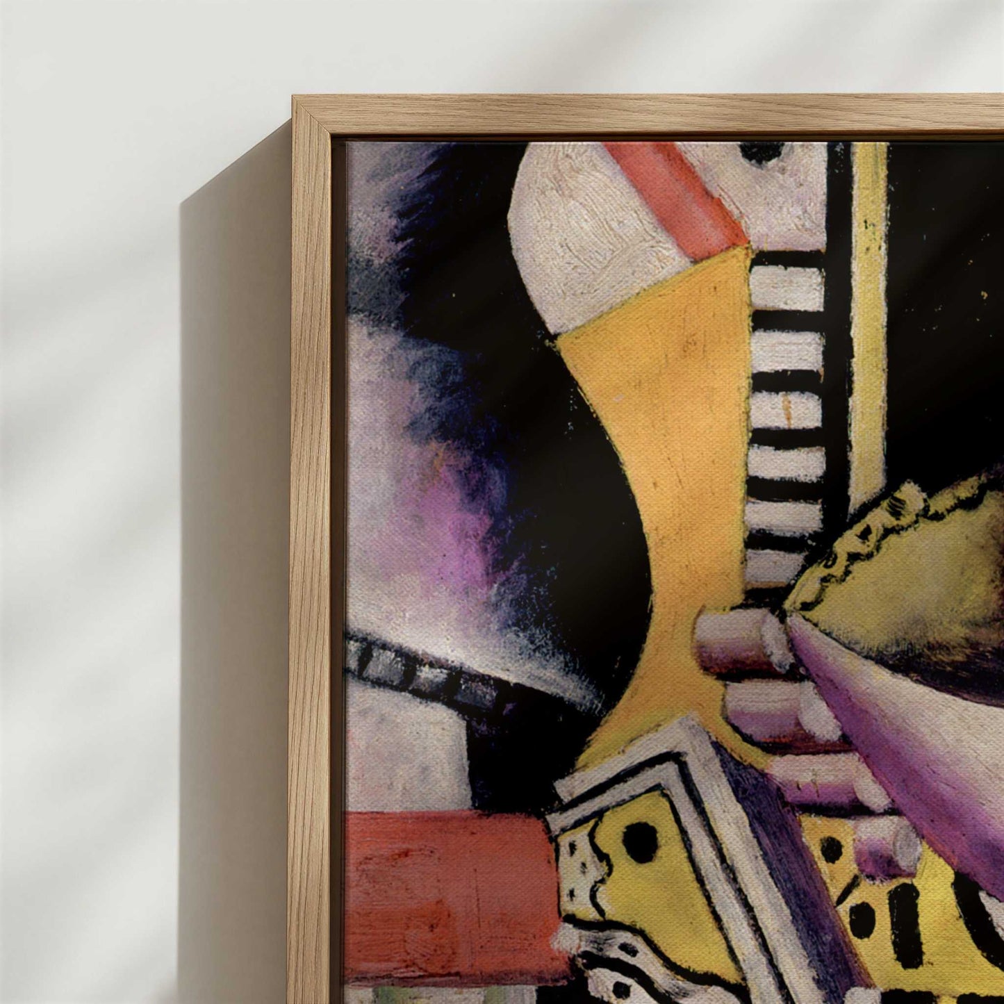 Framed Canvas - Close-up detail and texture of the framed canvas