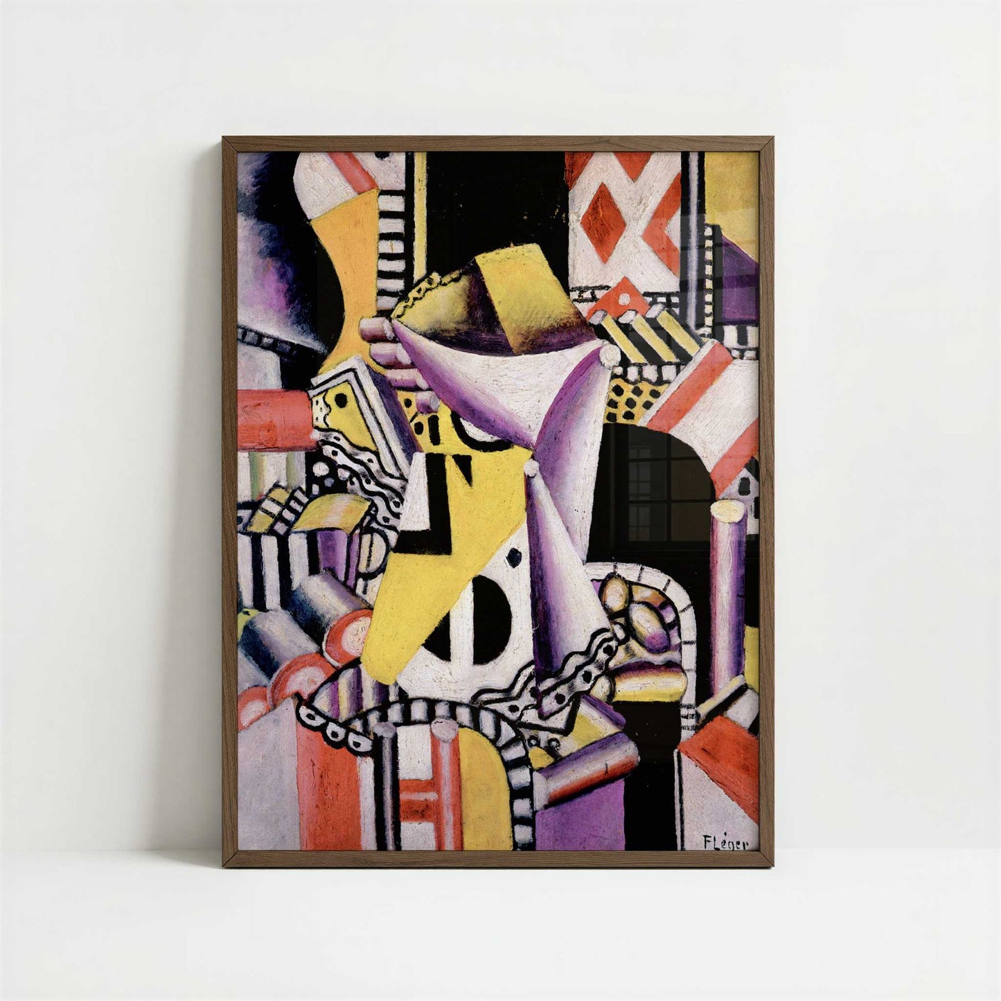 Still Life (1917) by Fernand Léger – Art Print - Art print in dark wood frame