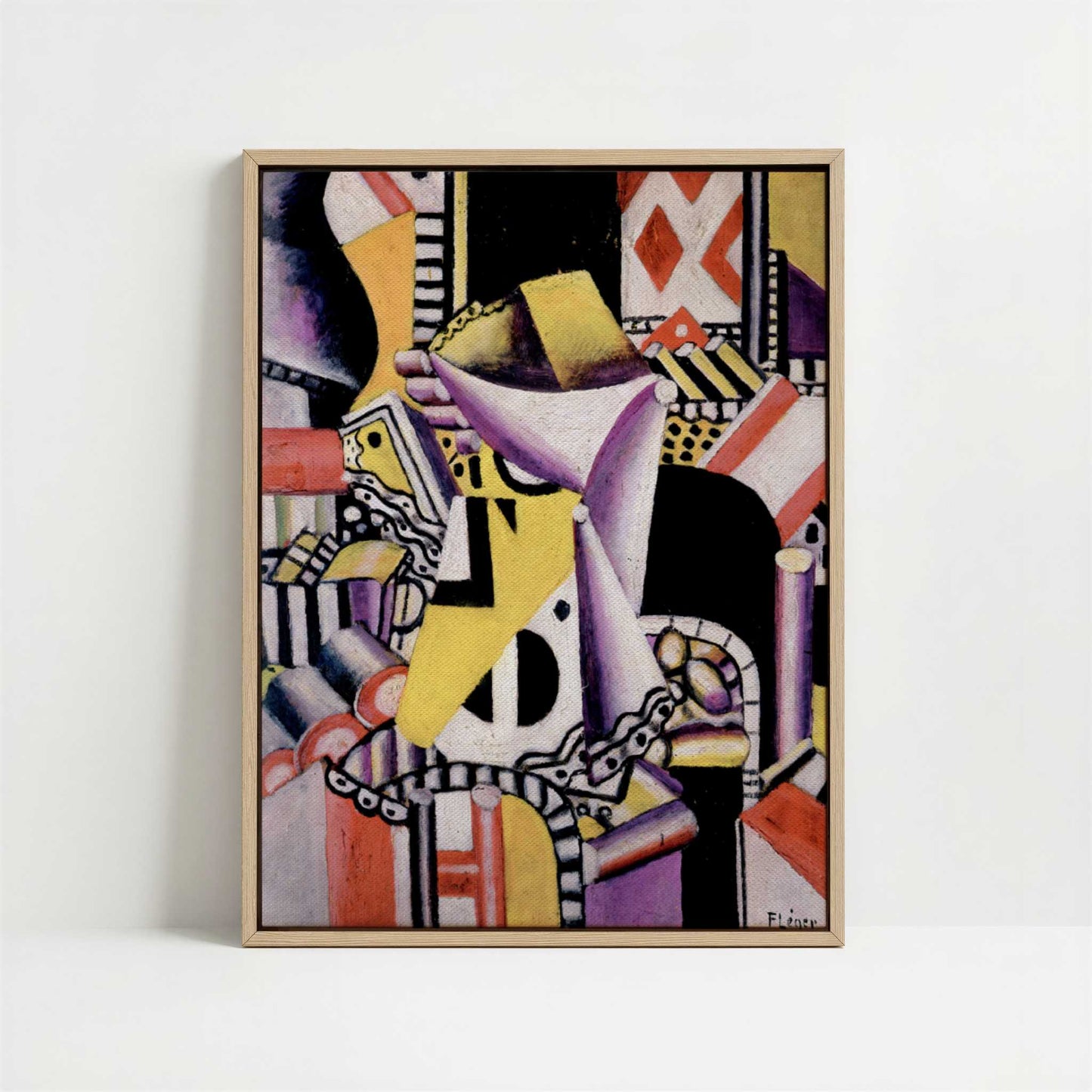 Framed Canvas - Framed canvas in oak color frame