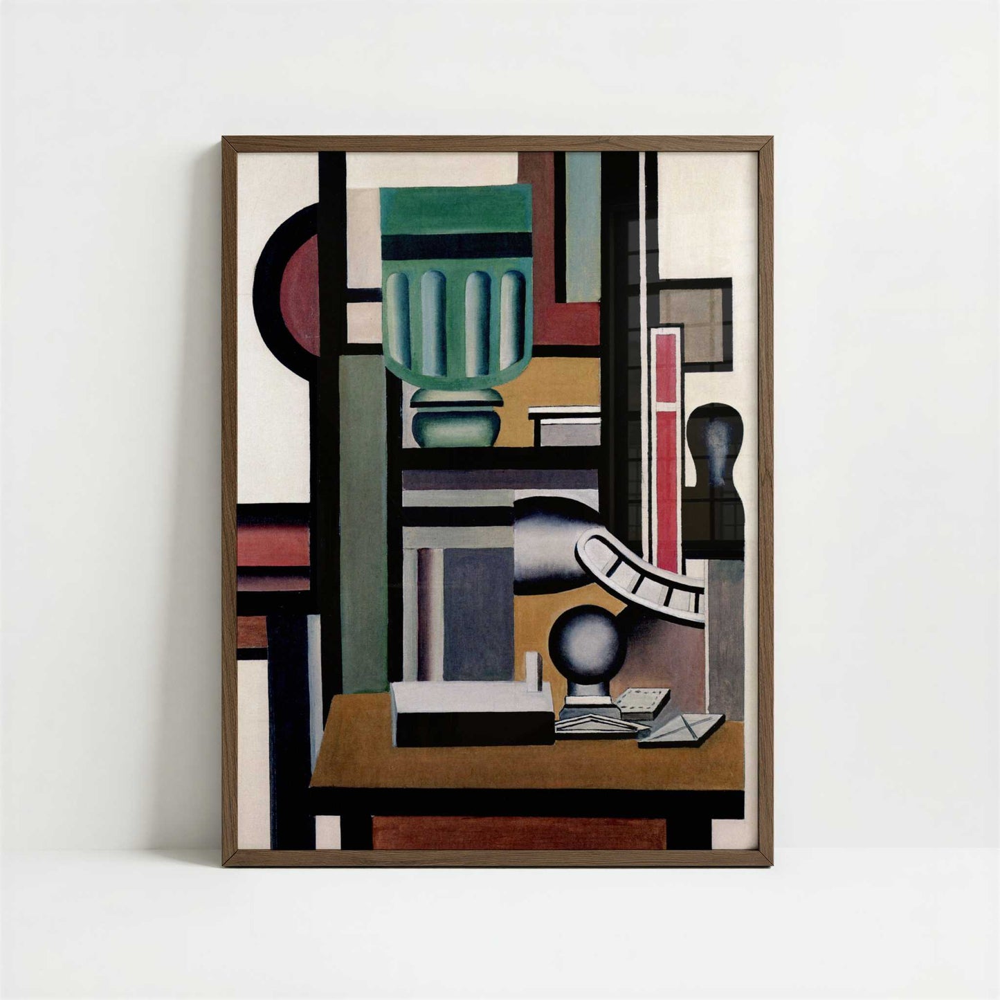 Still Life (1924) by Fernand Léger – Art Print - Art print in dark wood frame
