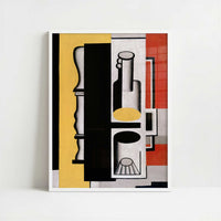 Still Life with Bottle (1927) by Fernand Léger – Art Print - Art print in white frame