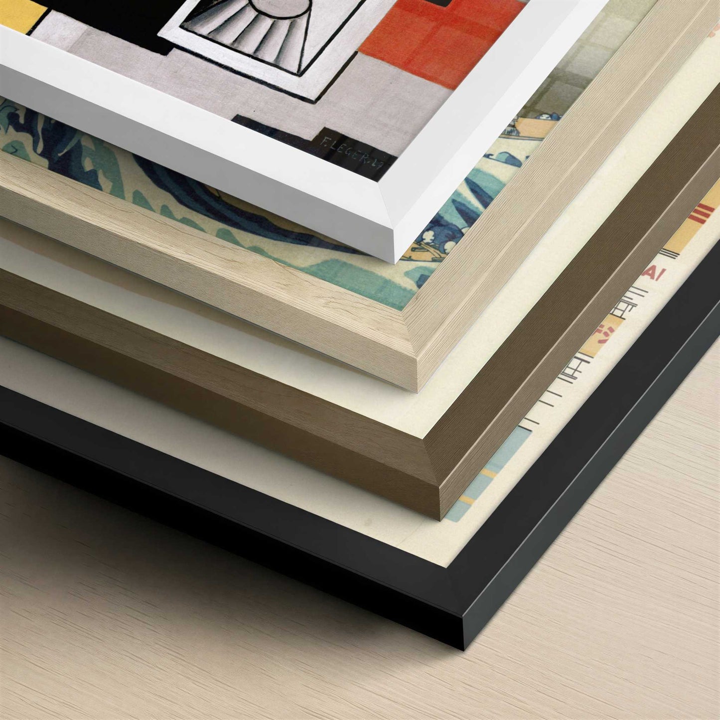 Still Life with Bottle (1927) by Fernand Léger – Art Print - Close-up detail of the different frames