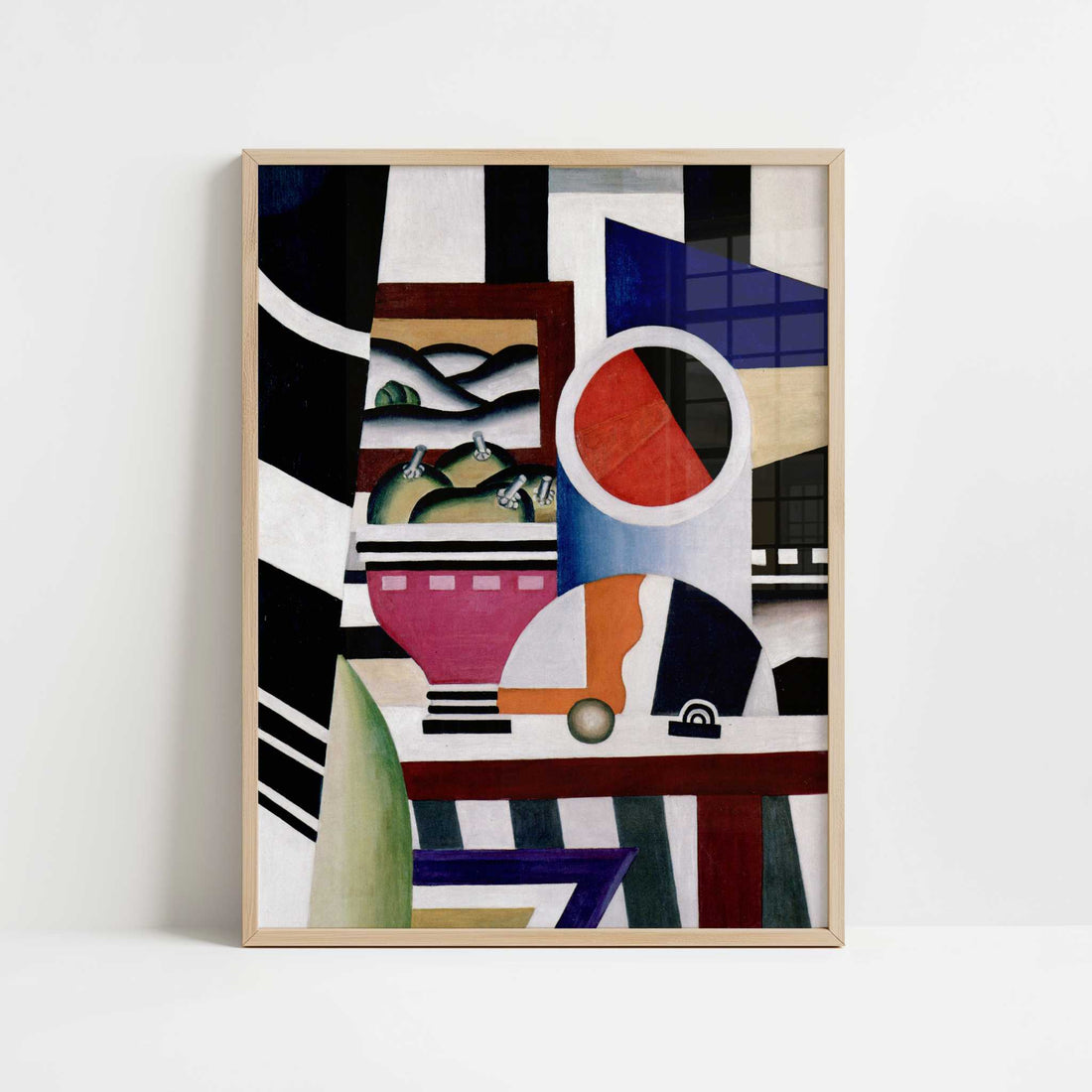 Still Life with Fruit Bowl (1923) by Fernand Léger – Art Print - Art print in oak frame