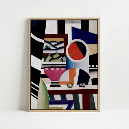 Framed Canvas - Framed canvas in oak color frame