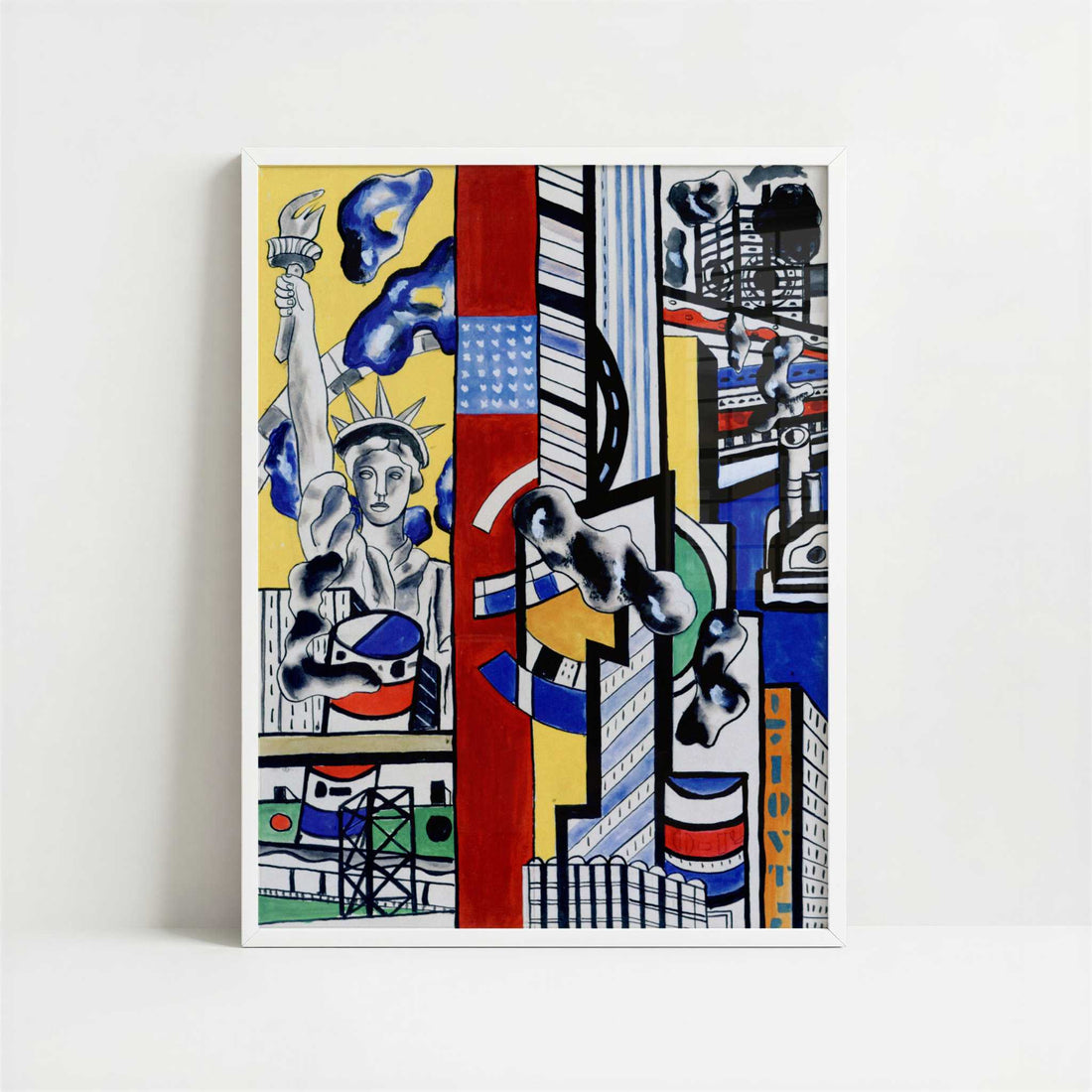 Study for a Cinematic Mural (1938-9) by Fernand Léger – Art Print - Art print in white frame