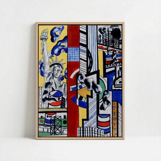 Framed Canvas - Framed canvas in oak color frame