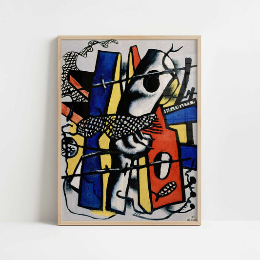 The Black Trellis (1943) by Fernand Léger – Art Print - Art print in oak frame