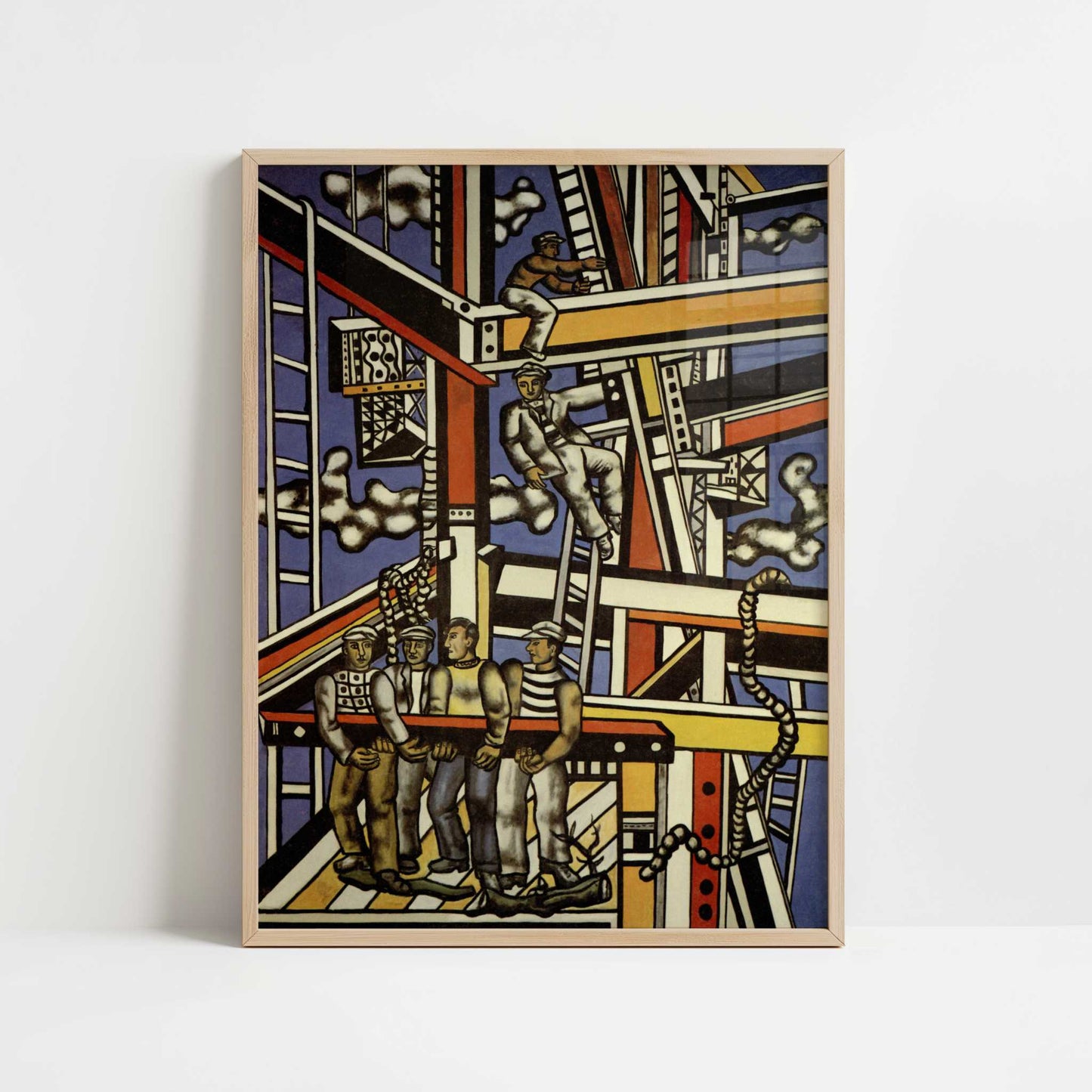 The Builders (1950) by Fernand Léger – Art Print - Art print in oak frame