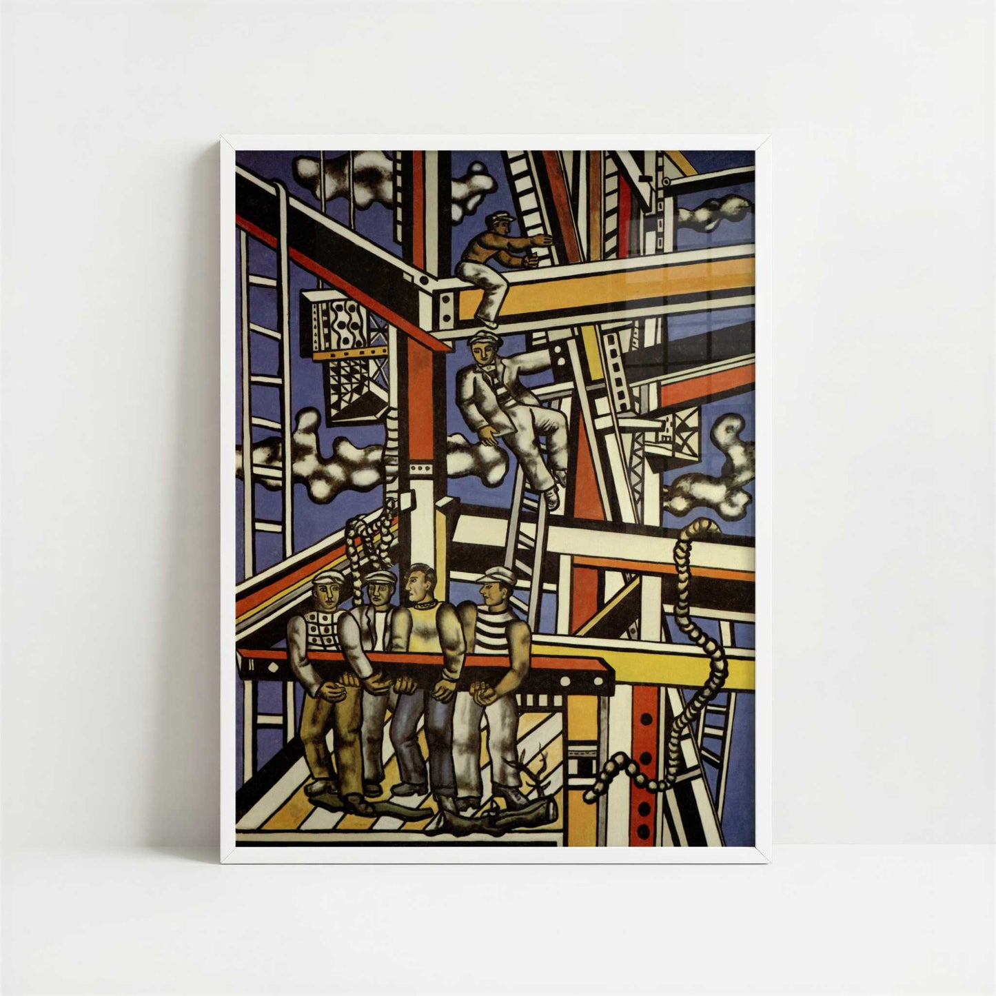 The Builders (1950) by Fernand Léger – Art Print - Art print in white frame